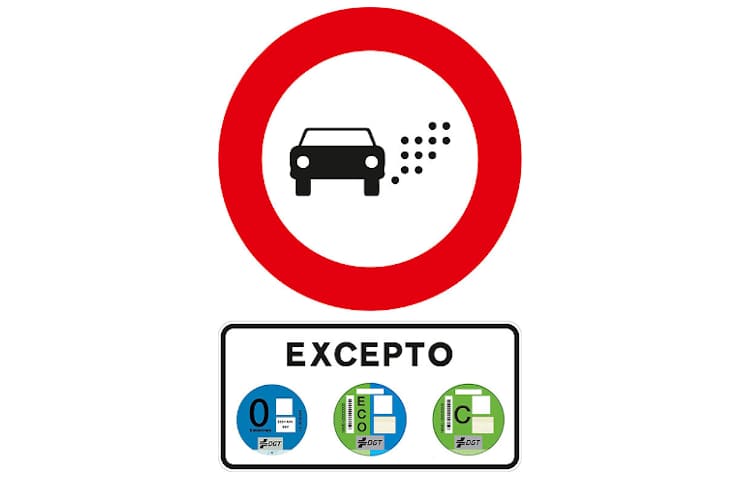 Exemple de senyalització d'una zona de baixes emissions